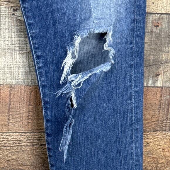 Adriano Goldschmied The High Rise Stevie Ankle Distressed Blue Jeans Size 32 - Picture 3 of 9